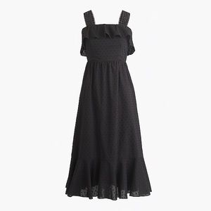 JCrew Black Ruffle Eyelet Dress